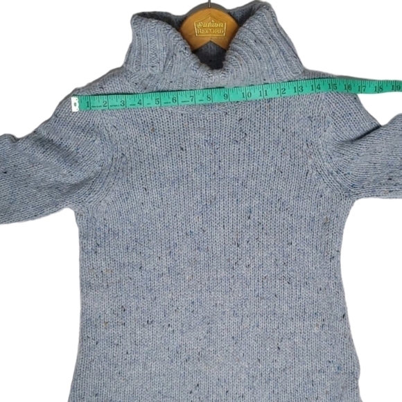 Cynthia Rowley Scandi Cabin Marled Blue Wool Turtleneck Sweater women's medium - Picture 8 of 11
